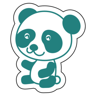 Joyful Panda Sticker (Turquoise)